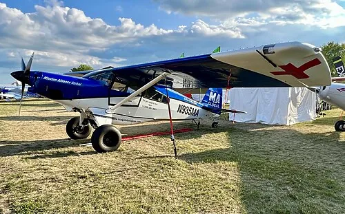 A high-wing Bearhawk Model 5 aircraft viewed from an angle.