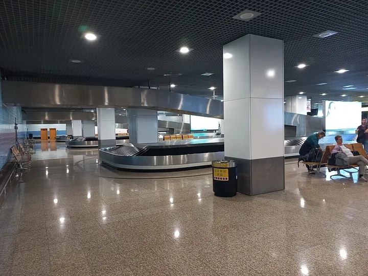 A baggage carousel at Funchal Airport in Madeira