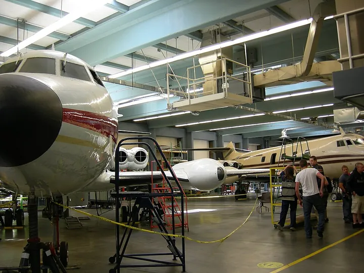 An aircraft-maintenance training facility provides a place to learn with real equipment.