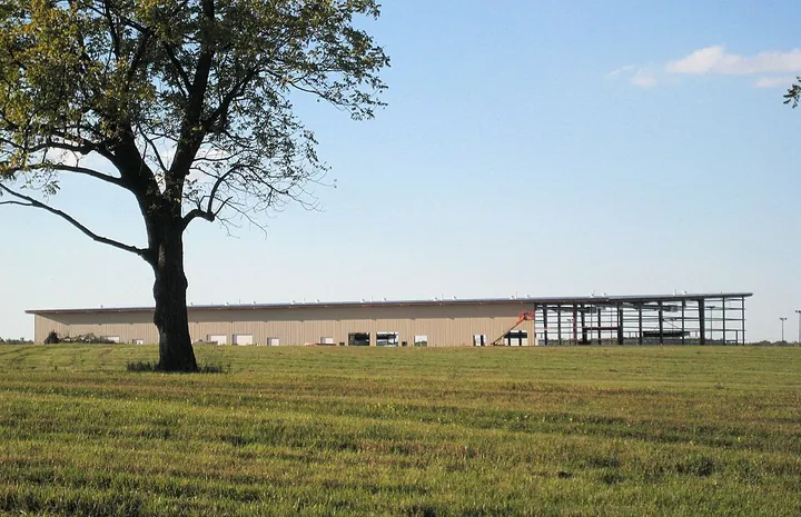 An air-cargo terminal and warehouse under construction near Lansing, Michigan