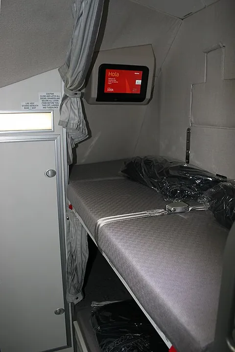 Sleeping accommodation in an Airbus A330 crew-rest compartment.