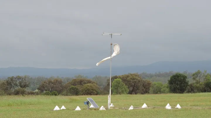 A windsock at Theodore Airport in Queensland, Australia