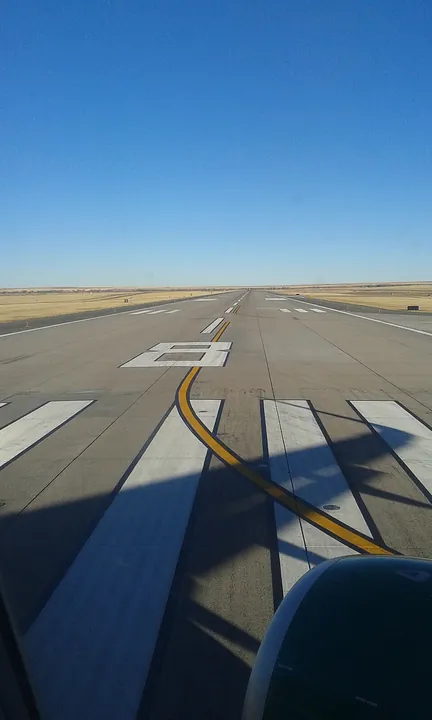 Runway 8/26 markings at Denver International Airport