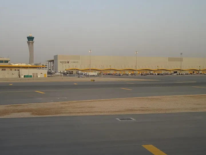The Qatar Airways cargo terminal at Hamad International Airport in Doha